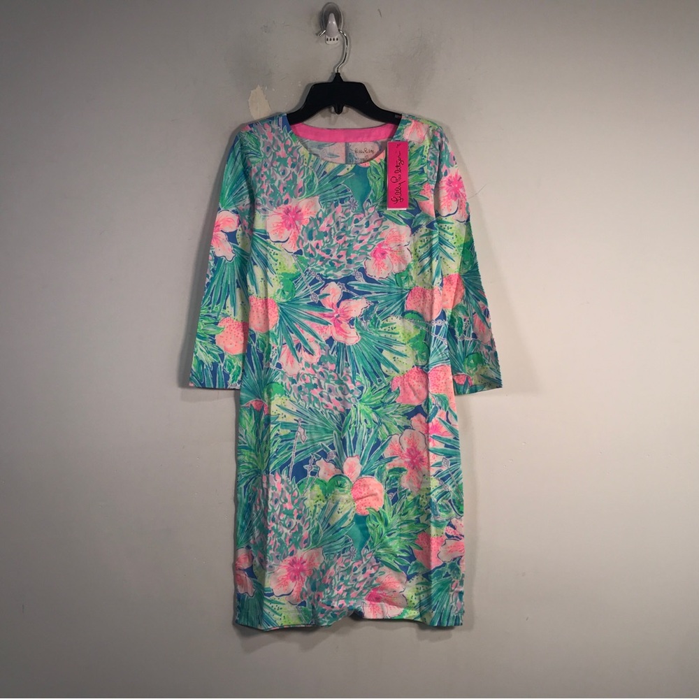 Lilly Pulitzer Charley Floral Long Sleeve Midi Dress, Women's Size XS - Multi